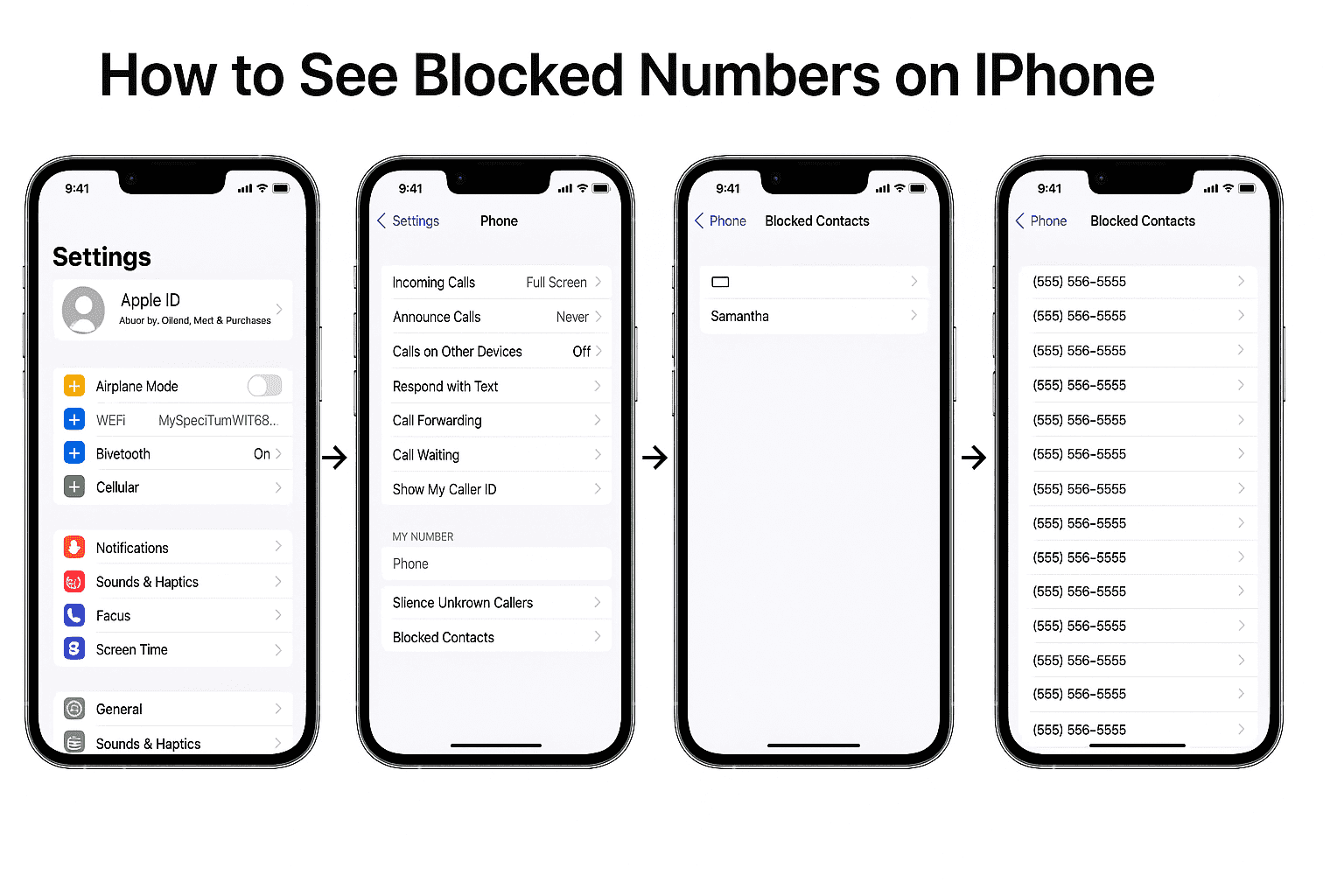 how to see blocked numbers on iPhone