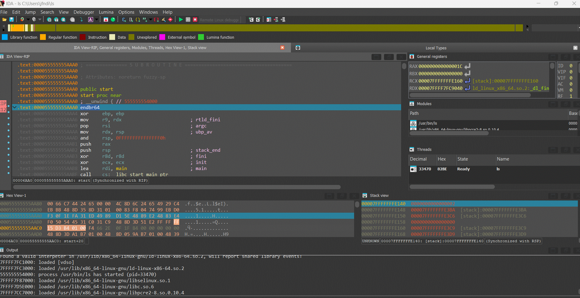 how to enable structure window in ida64 linux